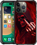 for iPhone 14 Pro Max Case, Gestures Funny Skull Pattern Graphic Design Girl Boy Soft Silicone Hard Acrylic Shock Protection for iPhone 14 Pro Max