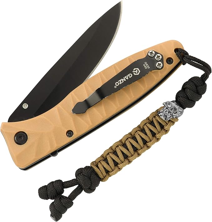 M-Tac Skull Knife Lanyard with Bead – Paracord Lanyard for Knives & EDC – Tactical Knife Fob Pull Cord – Durable Paracord