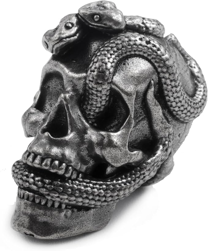 Skull Paracord Bead, Copper, 0.75x0.56x0.78 inches, for Crafting Lanyard Keychains