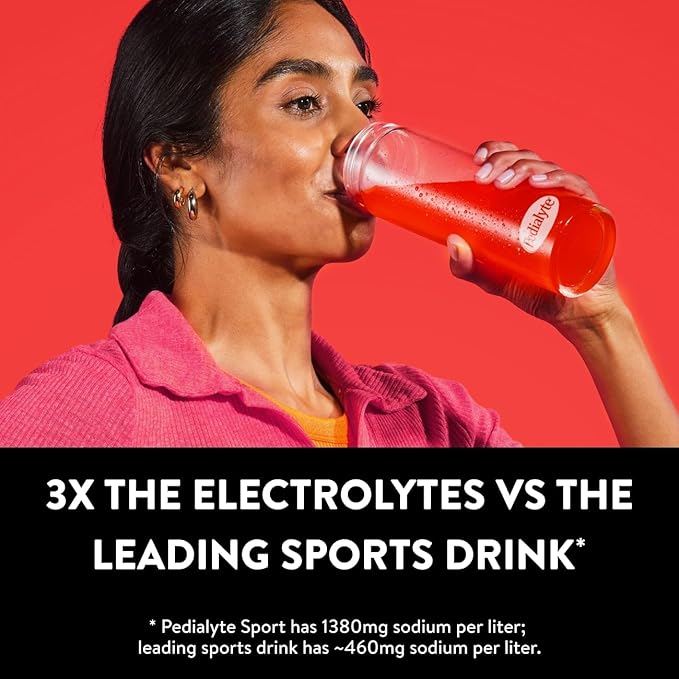 Pedialyte Sport Electrolyte Powder, Fast Hydration with 5 Key Electrolytes for Muscle Support Before, During, & After Exercise, Fruit Punch, 0.49 Oz Sachets 6 Count (Pack of 6)