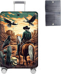 Luggage Cover Protector for 30-32 Inch Suitcases, TSA Approved Elastic Travel Suitcase Covers, Anti-Scratch Washable Luggage Sleeve for Carry On & Checked Bags, Cowboy on Horseback