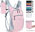 Hiking Backpack 10L/15L Small Daypack Lightweight Packable Travel Foldable Water Resistan for Women Men (Pink, 15L)