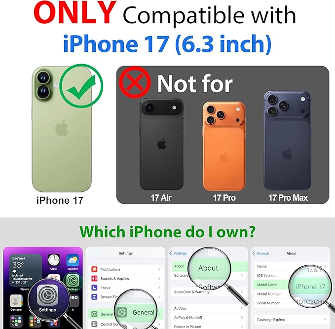 SPORTLINK for iPhone 17 Case - IP68 Waterproof Military Protective Full Body Heavy Duty Shockproof 360 Sealed Dustproof with Camera Screen Protector Phone Cover for iPhone 17 6.3" Mag/Frosted Clear