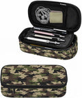 Camouflage Pencil Holder Bag Brown Green Abstract Modern Pattern Pencil Case College Office School for Teens Boy Girl