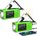 NITIGO Emergency Radio, Multifunction Solar Charger Hand Crank NOAA Weather AM/FM Radio 4000mAh with USB Charged, Reading Lamp, Flashlight, SOS Alarm, Headphone Jack for Emergencies, 2 Pack