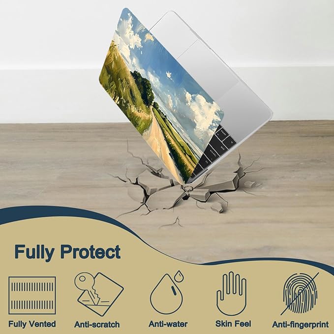 Hard Case for New MacBook Air 13 inch M2 M3 M4 2022 2024 2025 Release (Model A3240 A3113 A2681),13.6" Protective Case Cover & Keyboard Cover for Laptop Air 13.6",Green Forest