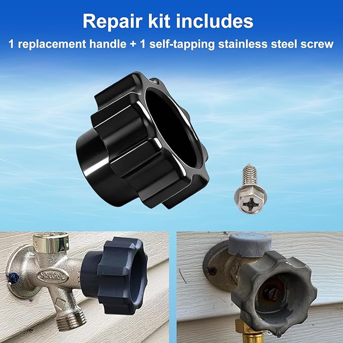 630-7965 Wall Hydrant Handle Kit Fits for Mansfield 500 400 300 Series,Outdoor Faucet Repair Kit(Black)