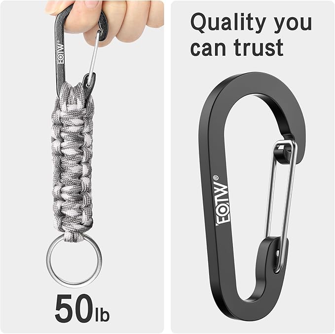 EOTW Paracord Keychain for Men Women Paracord Carabiner Backpack Keychain with Aluminum Clip for Camping Hiking Outdoor Gear