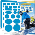 OAZ 35Pcs Down Jacket Repair Patch Kit Pre-Cut Nylon Patches for Clothes Self-Adhesive Fabric Tape Waterproof Lightweight Outdoor Gear Tenacious Repair Tape for Puffer Jacket Coat Tent Backpack(Blue)