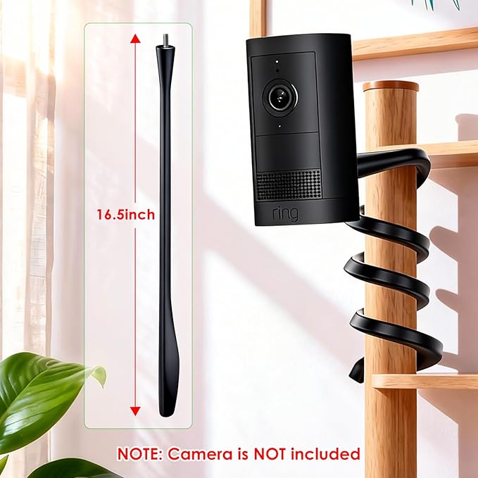 2Pack Flexible Twist Mount for Ring Stick Up Cam Battery/Plug-in 3rd Gen/Ring Outdoor Cam Plus & Spotlight Pro/Plus (Battery), Easy Installation Mounting Bracket Without Drilling (Black)
