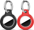 for Apple AirTag 2nd & 1st Gen, Waterproof Case for AirTag Holder Keychain,GPS Tracker Cover for Dog,Car Key,Luggage-F1-Black+Red
