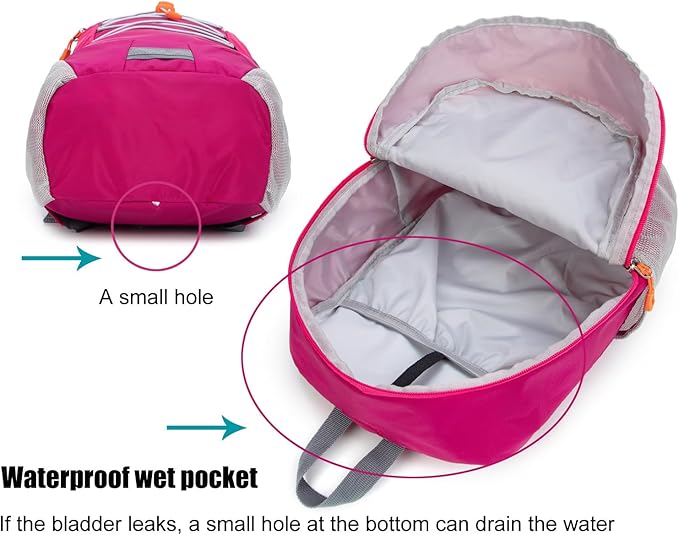 IVYGREEN Little Kids Hiking Backpack for Boys or Girls, Small Daypack for Camping or Travel (Rose, Medium)