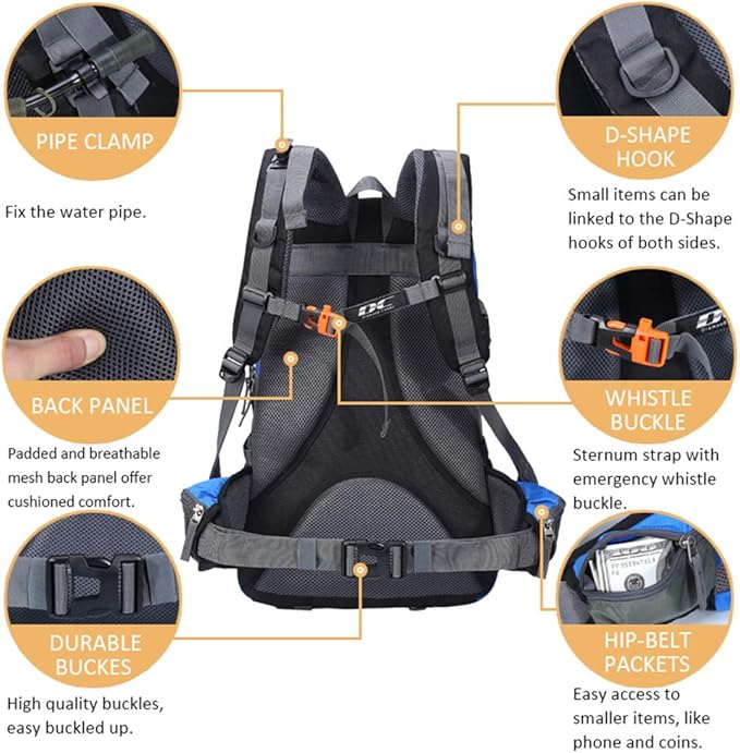 Diamond Candy Waterproof Hiking Backpack for Men and Women, Lightweight Day Pack for Travel Camping | Waterproof, Lightweight, for Travel Camping
