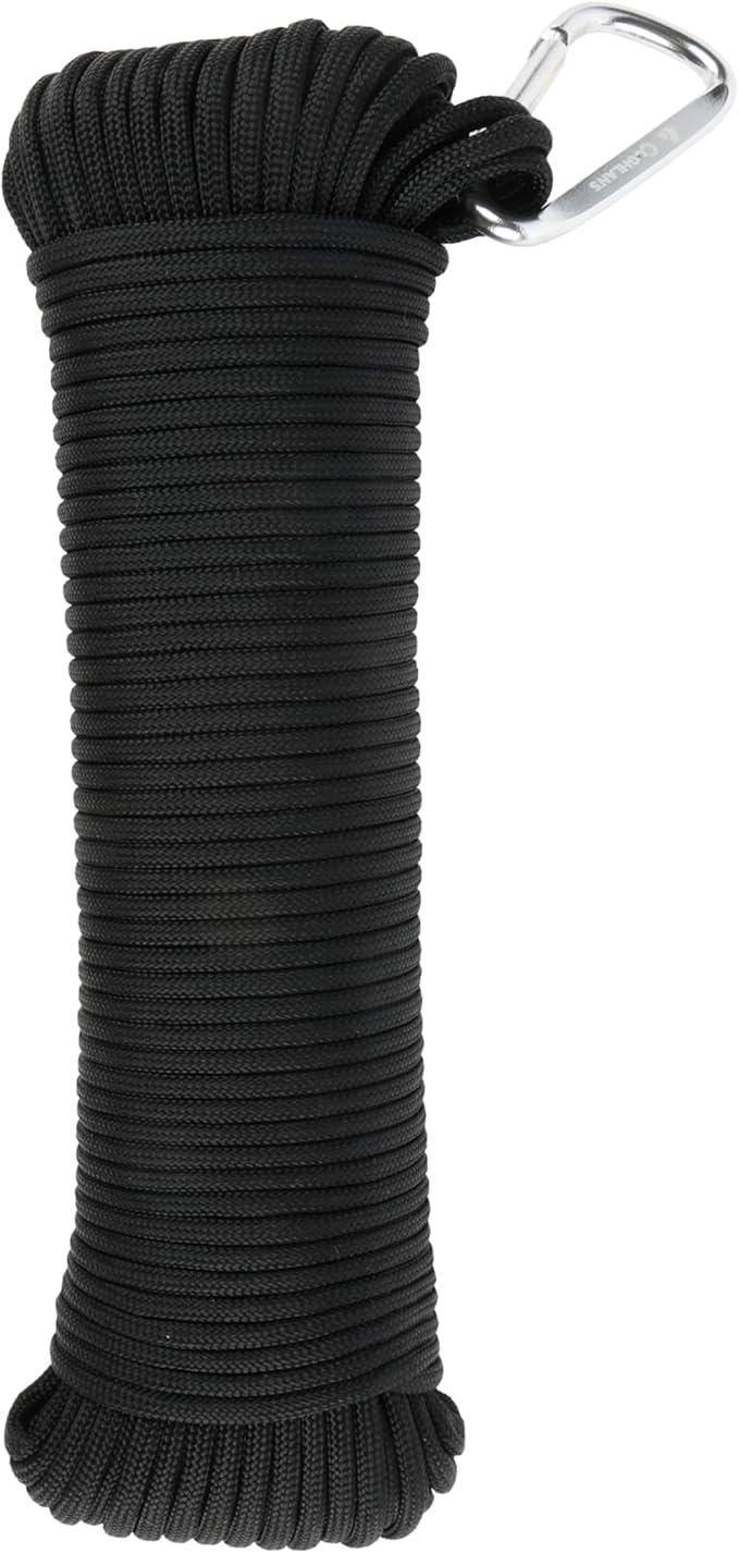 Coghlan’s Paracord 100 ft – Type III 550 Nylon Cord, 7-Strand Core, 550 lb Strength – for Camping, Survival, Outdoor Use – Black