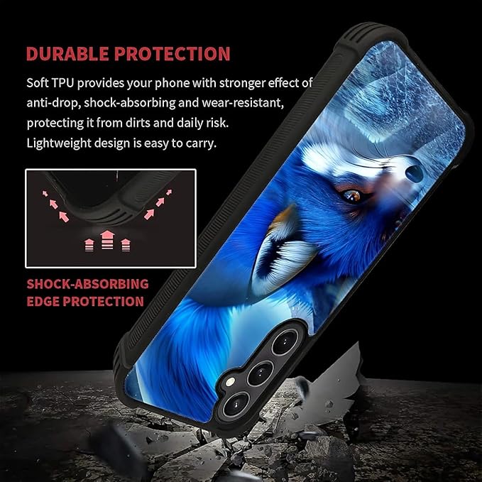 for Samsung Galaxy S23 FE Case, Snowy Mountain Fox Lake Pattern Graphic Design Girl Boy Soft Silicone Hard Acrylic Shock Protection for Samsung Galaxy S23 FE