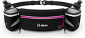 Q-RUN Hydration Running Belt with 2 x 10oz Water Bottles, No Bounce Adjustable Waist Belt for Men & Women, Marathon Running Gear