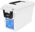 Sheffield 12635 Ammo Storage Box, Stackable .30 Cal Field Boxes, Water and Dust Resistant, Lockable Storage Box with Handle, Secures Hunting Gear, Supplies, and Bullets, Made in USA, Frost(Pack of 6)