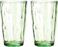uxcell 17oz Acrylic Drinking Glasses, 2Pcs Plastic Reusable Tumblers Drinkware Unbreakable Water Glasses Cups Stackable & Dishwasher Safe for Home Outdoors Restaurant, Green