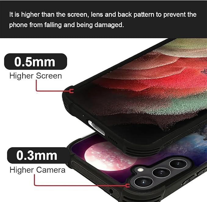 for Samsung Galaxy S23 FE Case, Star Two Wolfs Howling Pattern Graphic Design Girl Boy Soft Silicone Hard Acrylic Shock Protection for Samsung Galaxy S23 FE