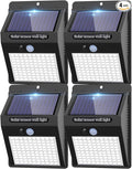 4 Pack Solar Motion Lights Outdoor, 3 Modes/100LED Solar Security Wall Lights Outdoor Wireless IP65 Waterproof for Front Door, Backyard, Garage, Deck
