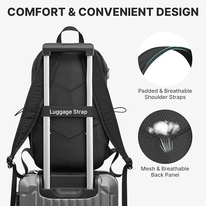 G4Free Hiking Backpack for Women Men 20L Lightweight Travel Backpacks Daypack Outdoor Daily Camping, Black