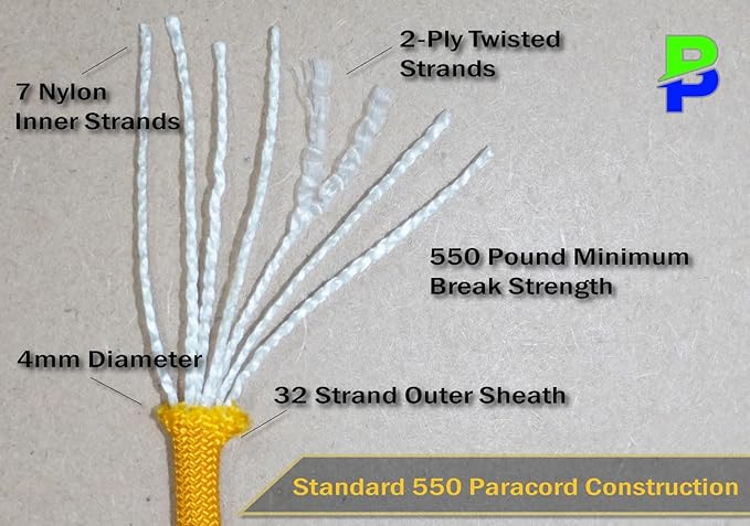 BORED? PARACORD! 550 lb Paracord – Ideal for Crafting, DIY Projects, Camping, Military & Active Outdoors – 300+ Colors – Tactical Parachute Cord Type III – Strong - Illusion 50 Feet
