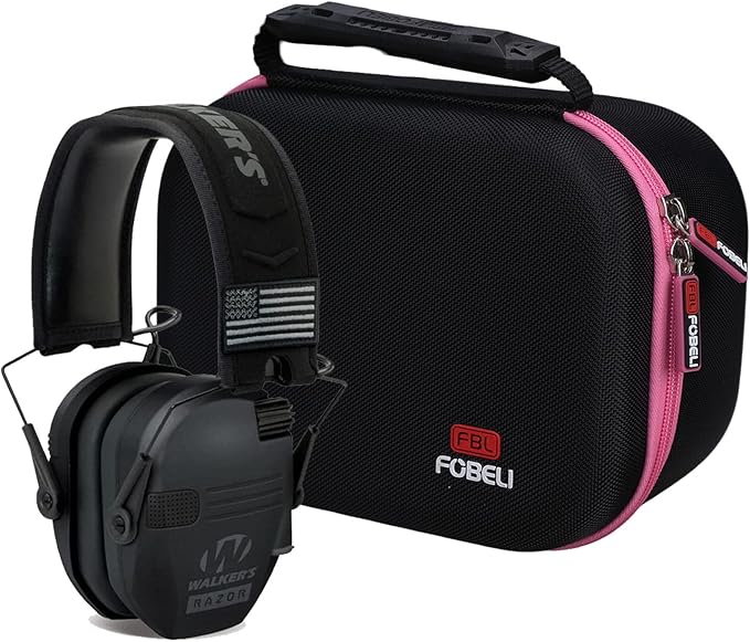 FBLFOBELI Hard Case for Walker's Razor Slim/Howard Leight Shooting Ear Protection Electronic Shooting Muffs Earmuff