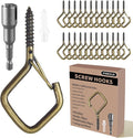 30 Pcs Bronze Eye Hooks Screw Heavy Duty,Ceiling Hooks for Hanging Plants,String Lights,Cup,Wind Chime,Bird Feeders. Plant Hanger Indoor&Outdoor