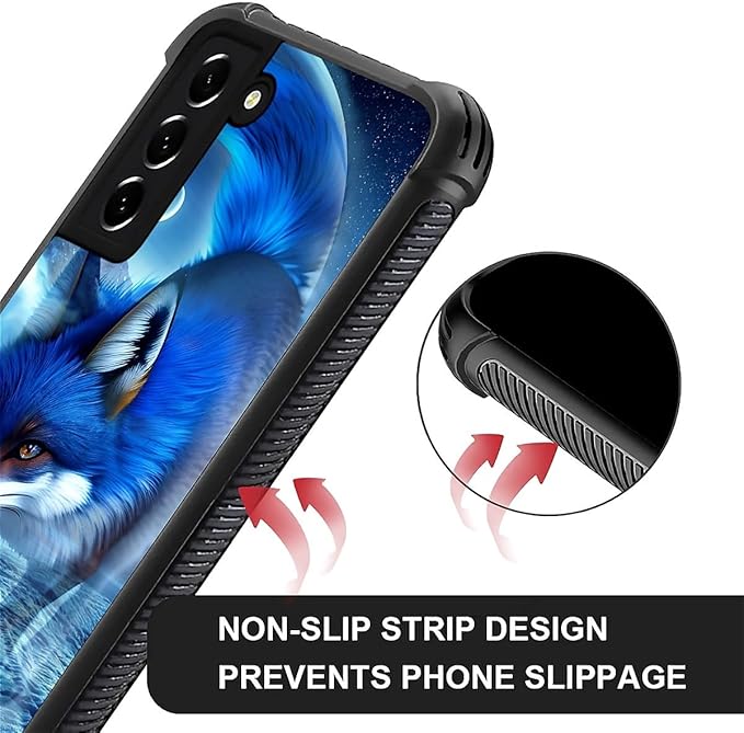 for Samsung Galaxy S21 Plus Case, Snowy Mountain Fox Lake Pattern Graphic Design Girl Boy Soft Silicone Hard Acrylic Shock Protection for Samsung Galaxy S21 Plus