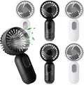 Rossesay 6 Pcs Mini Portable Fan Bulk Cute Handheld Lightweight Small Little Personal Hand Eyelash Fan 3 Speeds USB Rechargeable for Women Men Indoor Outdoor Makeup Travel (Black and White)