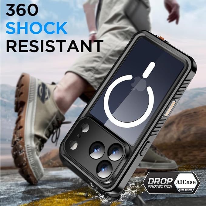 AICase for iPhone 17 Pro Case Waterproof Clear with MagSafe Water Proof/Snowproof/Dustproof/Shockproof,IP68 Certified 360 Full Body Protection Fully Sealed Underwater Cover for iPhone 17 Pro 6.3"