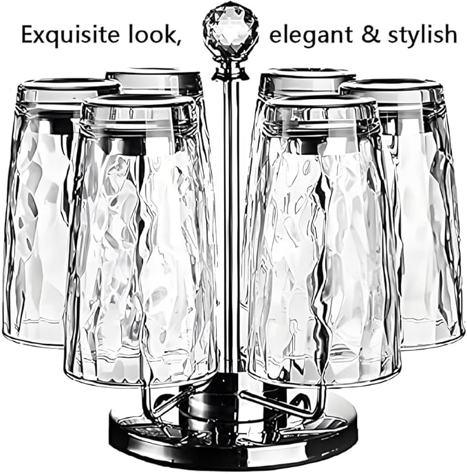 15 Oz Unbreakable Tritan Drinking Glasses Shatterproof Acrylic Glasses Drinkware BPA Free Hard Plastic Cups Reusable Kitchen Water Glasses Drinking Set of 6 (Clear)