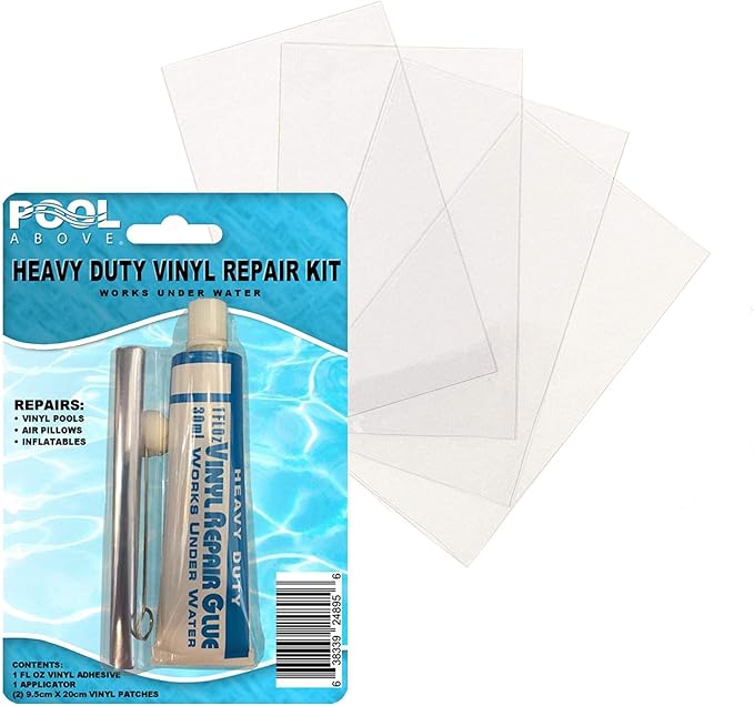 Heavy Duty Vinyl Repair Patch Kit | Vinyl Cement Adhesive Glue and Colored Patches for Inflatables Boat Raft Kayak Air Beds Inflatable Mattress Hole Repair