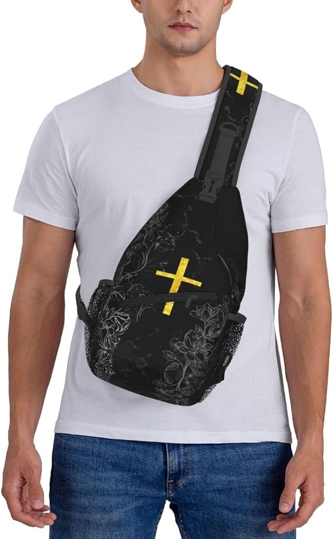 Jesus Christian Cross Sling Bag For Women Men Fashion Backpack Crossbody Jesus Cross Shoulder Bag Sling Backpack Chest Bag Travel Hiking Casual Sport Daypack