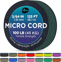 TECEUM Micro Paracord – 1.18 mm X 125 ft – Micro Utility Cord – Thin Braided Paracord Rope – Best for Crafting, DIY Projects, Fishing, Camping – Wind Chime Replacement – Survival Strong String