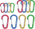 12Pcs Carabiner Clips Assorted Sizes Pack, Includes Small Medium Large 2/2.4/2.8 Inch Aluminum Carabiner Multicolor D Shape Keychain Clip for Backpack