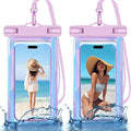 Up to 8.3" 2 Pack Iridescence Universal Waterproof Phone Pouch, Large Phone Waterproof Case Dry Bag, Protection Level: IP68, Outdoor Sports for Apple iPhone,Samsung,and More, Iridescence 2 Pack