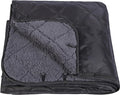 REDCAMP 79"x79" Large Warm Camping Blanket Waterproof & Windproof with Fleece Lining, Outdoor Blanket for Cold Weather Stadium Picnic Travel, Machine Washable Black