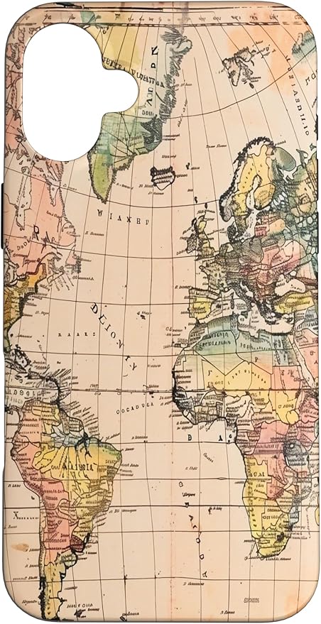 World Map ,Old Map of the World Case for iPhone 16 Plus