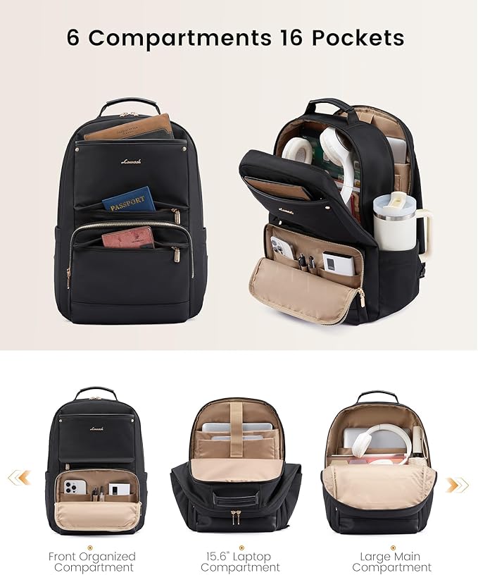 LOVEVOOK Laptop Backpack for Women with Large Capacity Cup Pocket, 15.6 inch Work Purse Travel Bag for Teacher Nurse, Waterproof Computer Business Back Pack, Cute Bookbag for School College, Blue