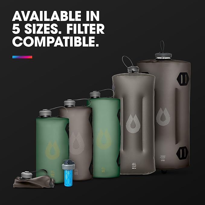 HydraPak Seeker - Collapsible Camping Water Storage (2L, 3L, 4L, 6L, 10L) - BPA & PVC Free, Hydration Reservoir Bag, Leak Proof