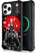 for iPhone 17 Pro Max Case,for MagSafe Graphic Design for Girl Boy Soft Silicone Hard Acrylic Shock Protection Designed for iPhone 17 Pro Max Sakura Japanese Samurai Pattern