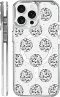 Case for iPhone 14 Pro Max,[Compatible with MagSafe],Disco Ball Grayish White Phone Case Design，for Women Girls Magnetic Clear Cover - Slim, Sleek, & Shockproof Protection