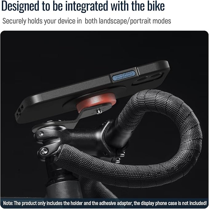 Bike Phone Mount,Mountain Bicycle Stem Cell Phone Holder,Universal Aluminum Handlebar Phone Clamp,MTB / Road E-Bike Cycling Mobile Phone Clip,Quick Release Attach/Detach-Orange【Series C-1st Gen】