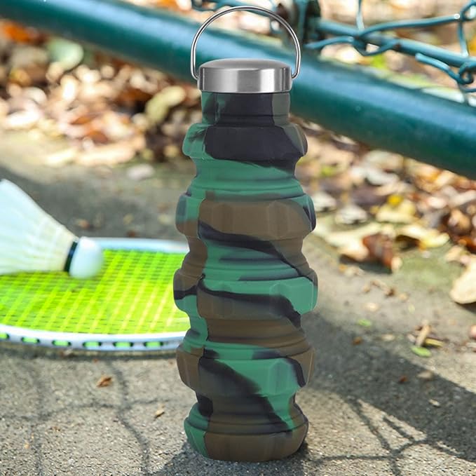 500ml Collapsible Water Bottles Silicone Motivational Bottle with Carrying Loop, Travel Water Bottle for Sports & Outdoors Reusable Water Bottle Cute Stuff forfor Men