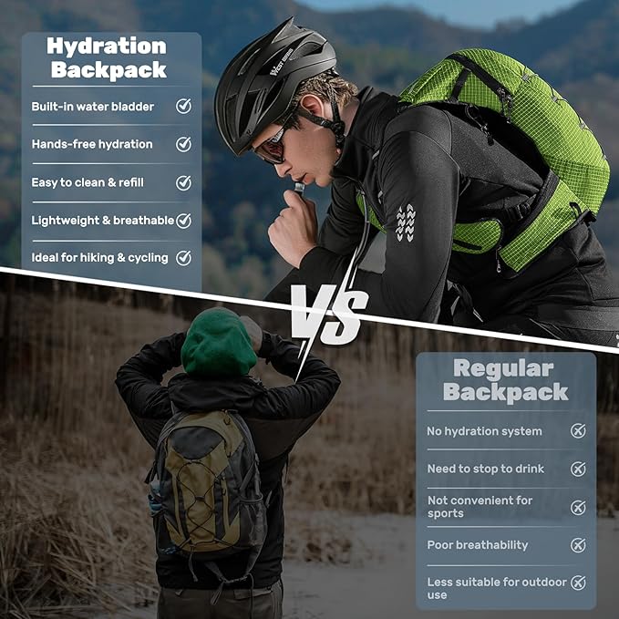 Lightweight Hydration Backpack with 2L Water Bladder Running Hydration Vest Backpack Specialized Hydration Pack for Cycling, Hiking, and Mountaineering