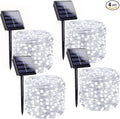 Solar String Lights Outdoor, 4 Pack Each 100 LED Solar Twinkle Lights for Outside, Waterproof Copper Wire with 8 Modes Solar Fairy Lights for Garden Yard Tree Wedding Christmas Decor(Cool White)