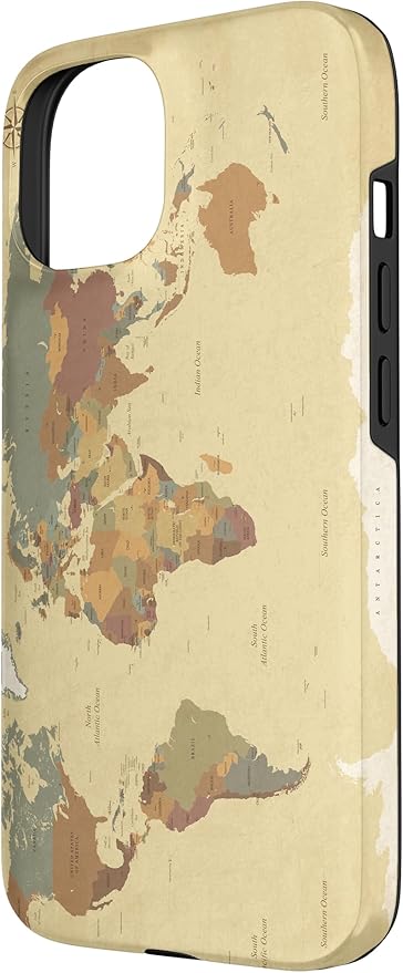Globe Map Smartphone Cell Cover Gift World Map Pattern Phone Case for iPhone 15