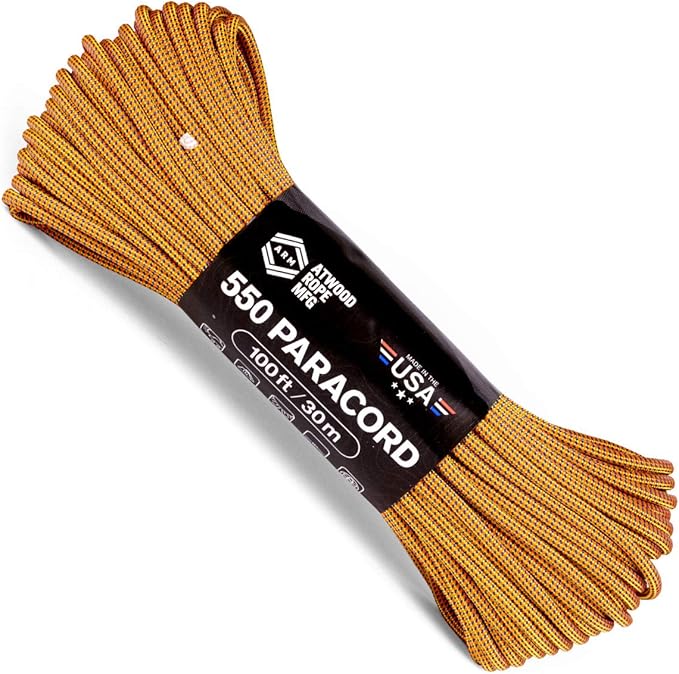 Atwood Rope MFG Color Changing 550 Paracord 100 Feet 7-Strand Core Nylon Parachute Cord Outside Survival Gear Made in USA | Lanyards, Bracelets, Handle Wraps, Keychain