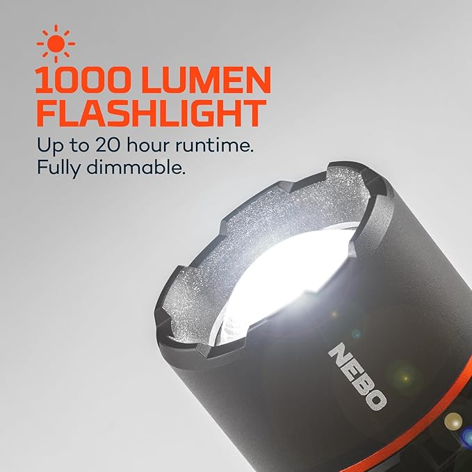 NEBO SLYDE KING Flashlight | High Lumens, Rechargeable COB Work Light & LED Flashlight, Waterproof, Magnetic Base, Great for Camping & Hunting, Includes Charging Cable